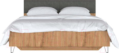 Двуспальная кровать Black Red White Grace LOZ160x200 с подъемным механизмом (дуб наварра/графит)
