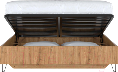 Двуспальная кровать Black Red White Grace LOZ160x200 с подъемным механизмом (дуб наварра/графит)