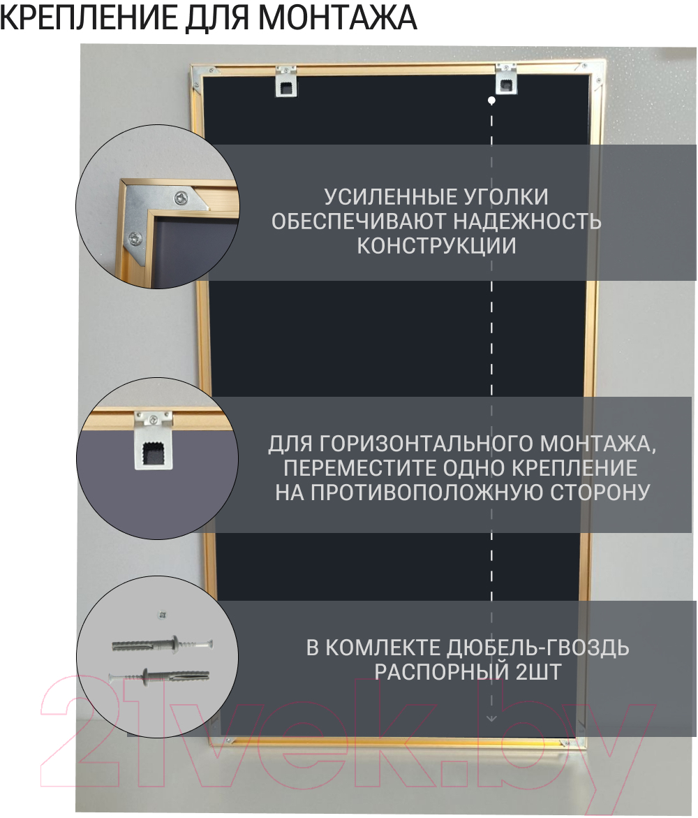 Зеркало Emze Rain 50x90 / RAIN.50.90.AUR