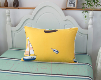 Комплект постельного белья с одеялом Sofi de Marko Кораблики / Дет-Ком-78 (желтый)