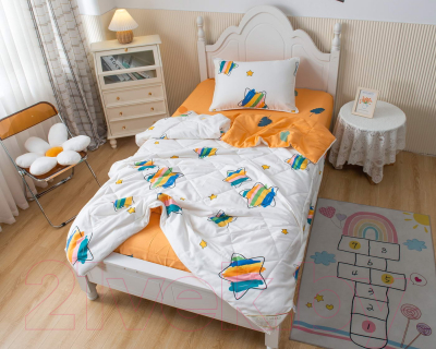 Комплект постельного белья с одеялом Sofi de Marko Листья / Дет-Ком-53 (желтый)