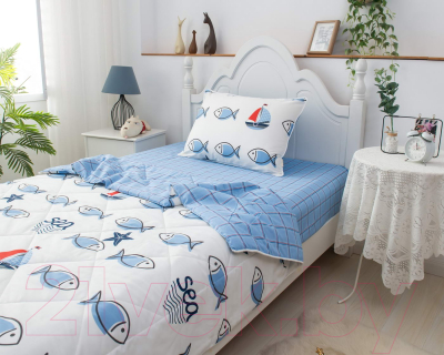 Комплект постельного белья с одеялом Sofi de Marko Морские рыбки / Дет-Ком-73