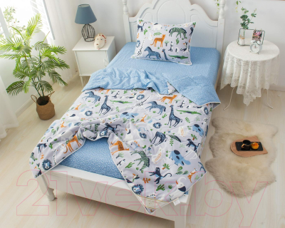 Комплект постельного белья с одеялом Sofi de Marko Саванна / Дет-Ком-70 (синий)