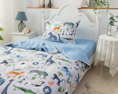 Комплект постельного белья с одеялом Sofi de Marko Саванна / Дет-Ком-70 (синий)