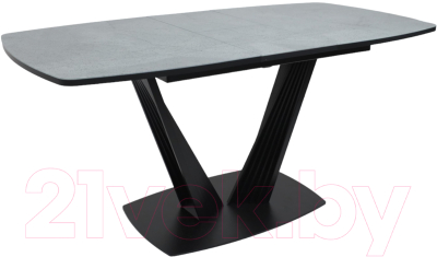 Обеденный стол Аврора Каракас Фотопечать 130-161.5x80 (мрамор №12/черный)