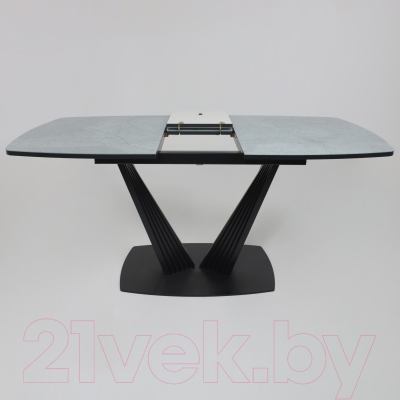 Обеденный стол Аврора Каракас Фотопечать 130-161.5x80 (мрамор №12/черный)