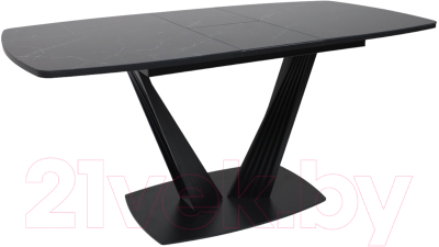 Обеденный стол Аврора Каракас Фотопечать 130-161.5x80 (мрамор №9/черный)