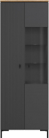 Шкаф с витриной Black Red White San Gimignano REG1D1W (антрацитовый/дуб нокс) - 