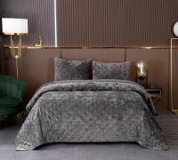 Набор текстиля для спальни Sofi de Marko Алира 240x260 / Пок-Ал-240x260с (стоун) - 