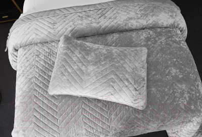 Набор текстиля для спальни Sofi de Marko Фернанд 240х260 / Пок-Фр-240х260свс (светло-серый)
