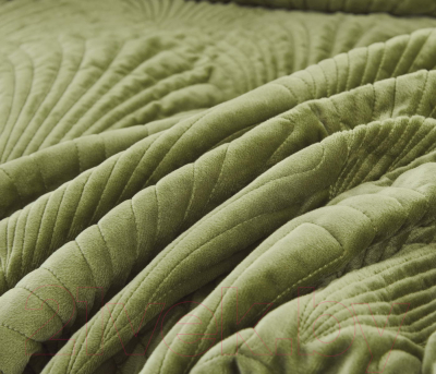 Набор текстиля для спальни Sofi de Marko Ариэль 240x260 / Пок-Ари-240x260о (оливковый)