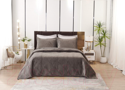 Набор текстиля для спальни Sofi de Marko Ариэль 240x280 / Пок-Ари-240x280с (серый)