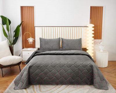 Набор текстиля для спальни Sofi de Marko Армандо 240х260 / Пок-Арм-240х260тс (темно-серый)