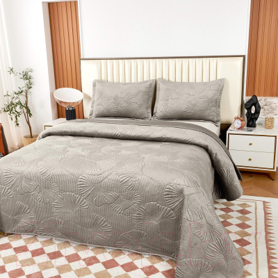 Набор текстиля для спальни Sofi de Marko Бенита 160х220 / Пок-Бн-160х220м (мокко)