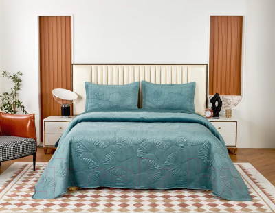 Набор текстиля для спальни Sofi de Marko Бенита 240x260 / Пок-Бн-240x260мв (морская волна)
