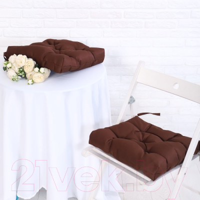 Комплект подушек на стул Этель 40х40см  / 9686449 (коричневый)