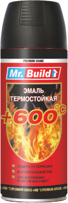 Краска Mr. Build для высоких температур 714797 (400мл, черный)