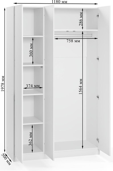 Шкаф Soma Lord Lite 120x200 (белый)