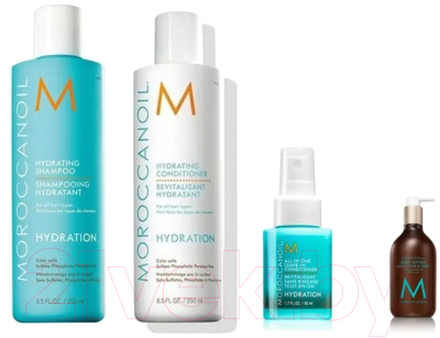 Набор косметики для тела и волос Moroccanoil Hydration шампунь+кондиционер+кондиционер+лосьон для тела (250мл+250мл+50мл+10мл)