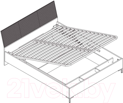 Двуспальная кровать Black Red White San Gimignano LOZ160x200 с подъемным механизмом (антрацитовый)