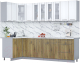 Готовая кухня Интерлиния Мила Пластик 1.2x2.7 (белый/дуб эпоксид/белый гранит) - 