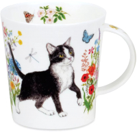 Кружка Dunoon Черно-белый кот и цветы Ломонд DNN78586845 (320мл) - 