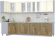 Кухонный гарнитур Интерлиния Мила Пластик 1.2x3.2 (ваниль/дуб эпоксид/опал светлый) - 