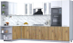 Готовая кухня Интерлиния Мила Пластик 1.68x3.4 левая (белый/дуб эпоксид/белый гранит) - 