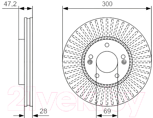 Тормозной диск Bosch 0986479S14