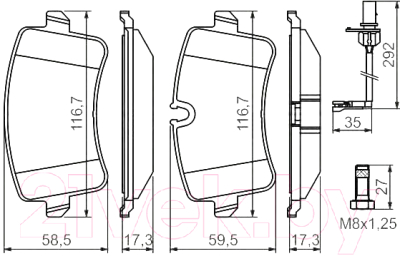 

Тормозные колодки Bosch, 0986494446