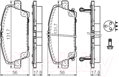 

Тормозные колодки Bosch, 0986494136