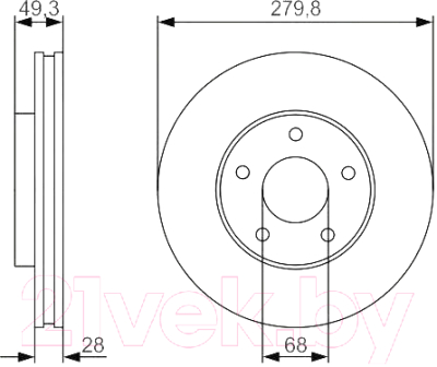 Тормозной диск Bosch 0986479R90