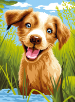 Картина по номерам ArtCity Счастливый щенок / KT704 - 