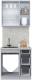 Миниатюра изображения товара Кухонный гарнитур Интерлиния Мила Пластик 0.8 А (белый/туманный глянец/опал светлый)
