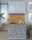 Миниатюра изображения товара Кухонный гарнитур Интерлиния Мила Пластик 1.0 А (туманный глянец/мрамор/дуб бунратти)