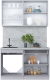 Миниатюра изображения товара Кухонный гарнитур Интерлиния Мила Пластик 1.3 А (белый/туманный глянец/опал светлый)