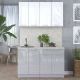 Миниатюра изображения товара Кухонный гарнитур Интерлиния Мила Пластик 1.3 А (белый/туманный глянец/опал светлый)