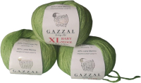 Набор пряжи для вязания Gazzal Baby Wool XL 838 (3 мотка, салатовый) - 