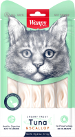 Лакомство для кошек Wanpy Cat Нежное пюре из тунца и гребешка (5x14г) - 