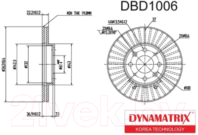 Тормозной диск Dynamatrix-Korea DBD1006