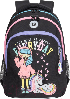 Школьный рюкзак Grizzly RG-461-2 (черный)