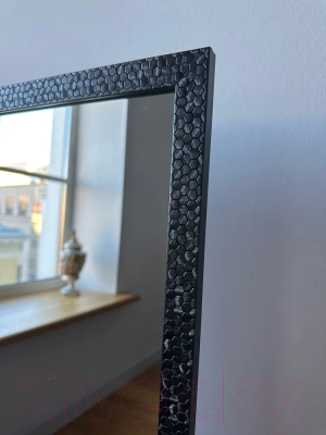 Зеркало A+T Home Decor в багетной раме Соты 34x120см / 251522 (черный)