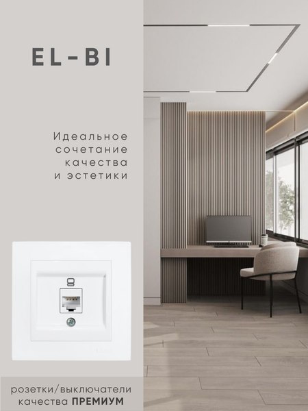 Розетка El-Bi Zena-Vega / 609-016200-247 (матовый белый)