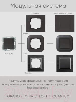 Рамка для выключателя Ovivo Mina 401-110000-096 (дымчатый)