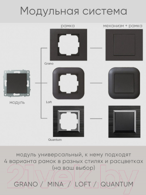 Выключатель Ovivo 600-000211-201 (дымчатый)