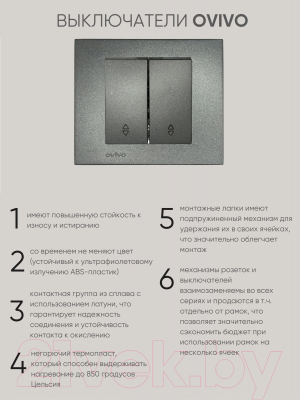 Выключатель Ovivo 600-000211-211 (дымчатый)
