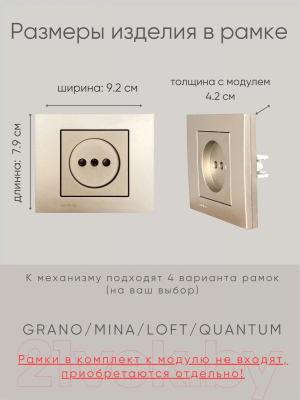 Розетка Ovivo 600-000313-215 (антрацит)