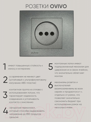 Розетка Ovivo 600-000311-215 (дымчатый)