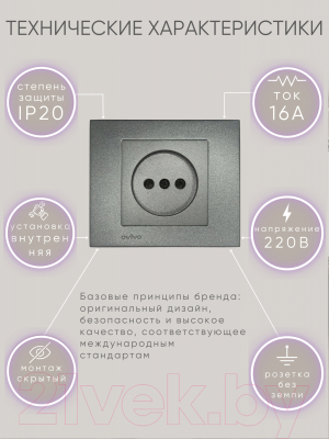 Розетка Ovivo 600-000311-215 (дымчатый)