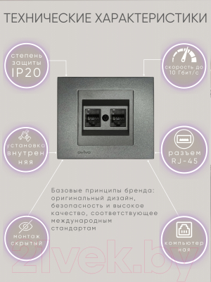 Розетка Ovivo 600-000311-230 (дымчатый)